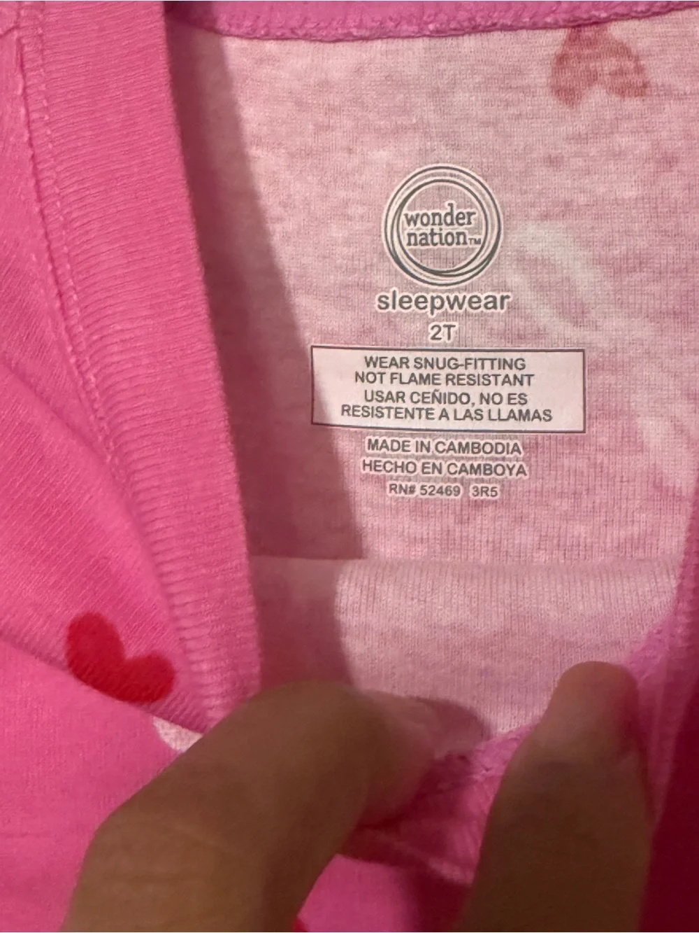 wonder nation Hot Pink Bow & Red Heart Pajama Set